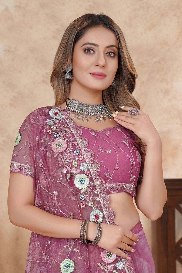 Spectacular Net Designer Saree for Engagement, Reception, and Parties