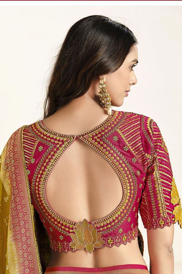 Amazing Silk Designer Saree for Wedding, Reception, and Mehendi